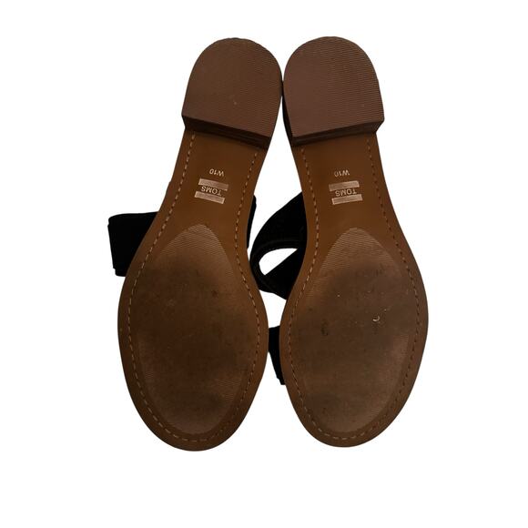 TOMS Black Suede Double Strap Slide Sandals Size 10W – Casual Comfort - Picture 5 of 7